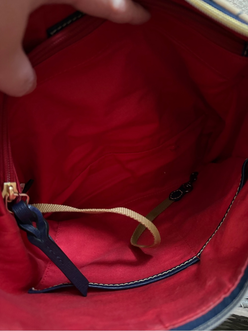 Dooney & Bourke Peach and Navy Monogram Shoulder Bag - Picture 7 of 16